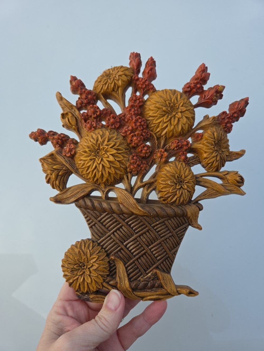 Vintage 1977 Burwood Wall Decor Autumn‎ Floral Wall Plaque